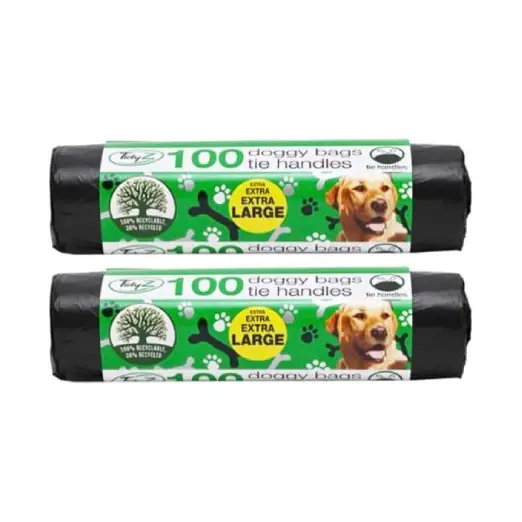 200 TidyZ Extra large Extra Strong Tie Handle Doggy Bags (2 packs of 100) (1)